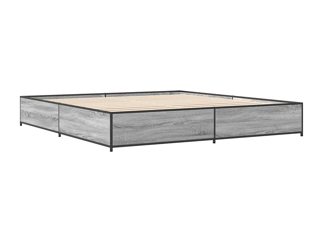 Cadre de lit sans matelas sonoma gris 200x200 cm