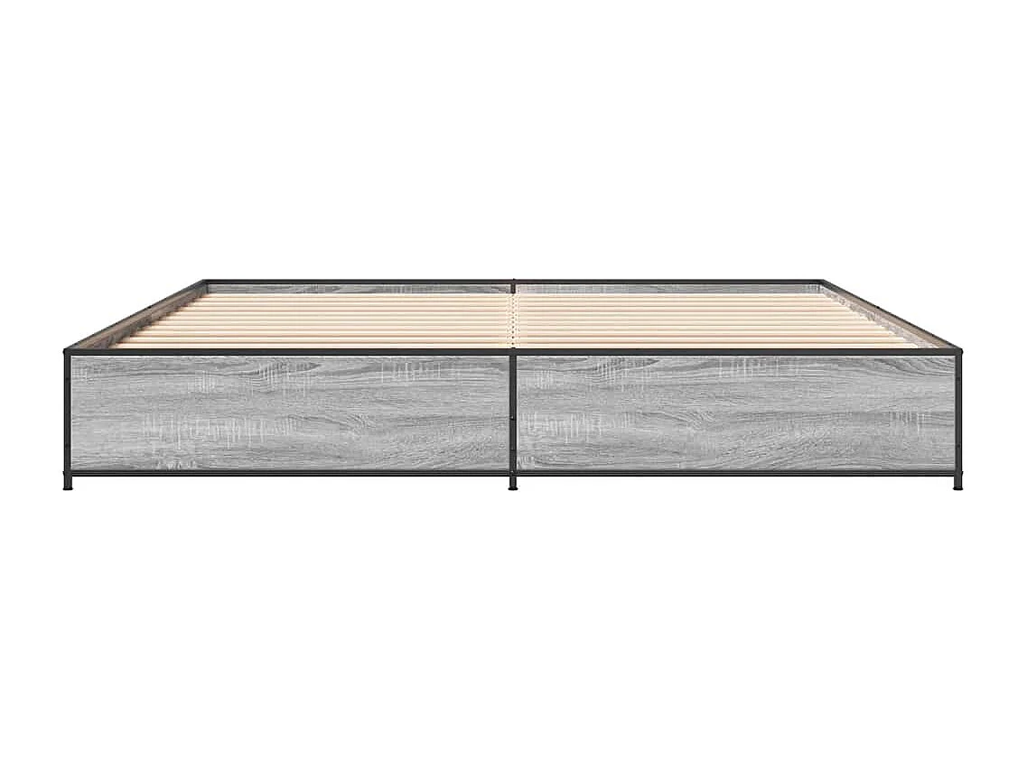 Cadre de lit sans matelas sonoma gris 200x200 cm