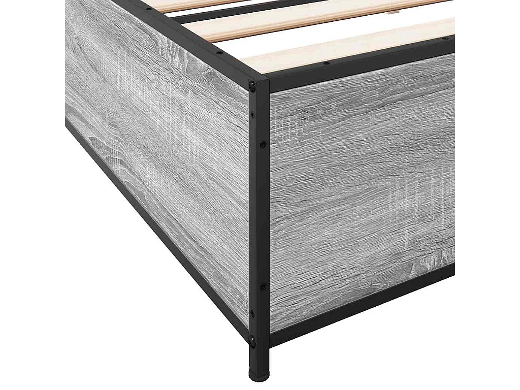 Cadre de lit sans matelas sonoma gris 200x200 cm