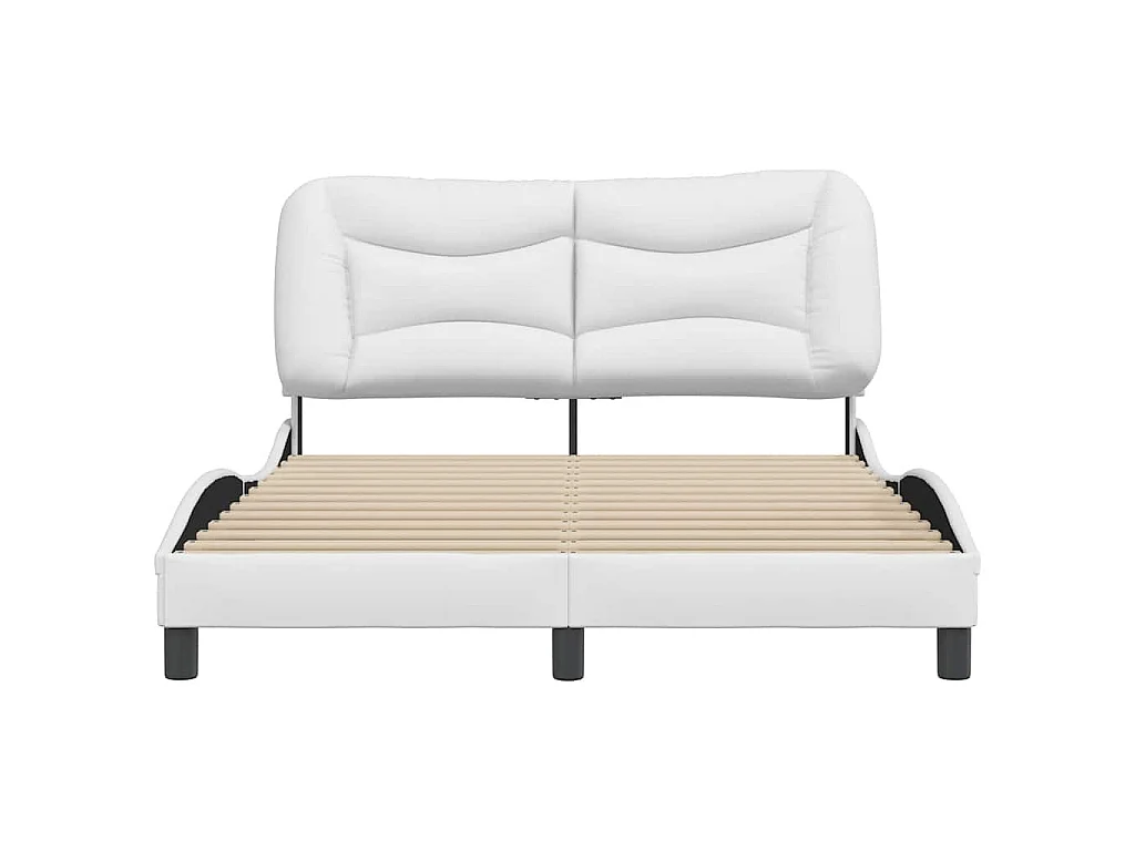 Cadre de lit sans matelas Hvar blanc 140x190 cm similicuir