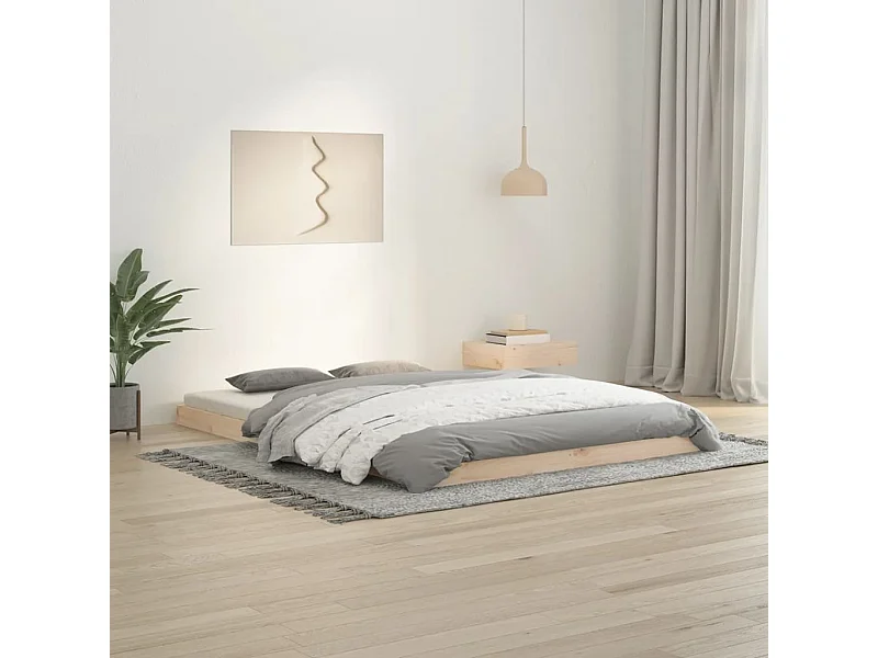 Cadre de lit sans matelas 140x200 cm bois massif de pin