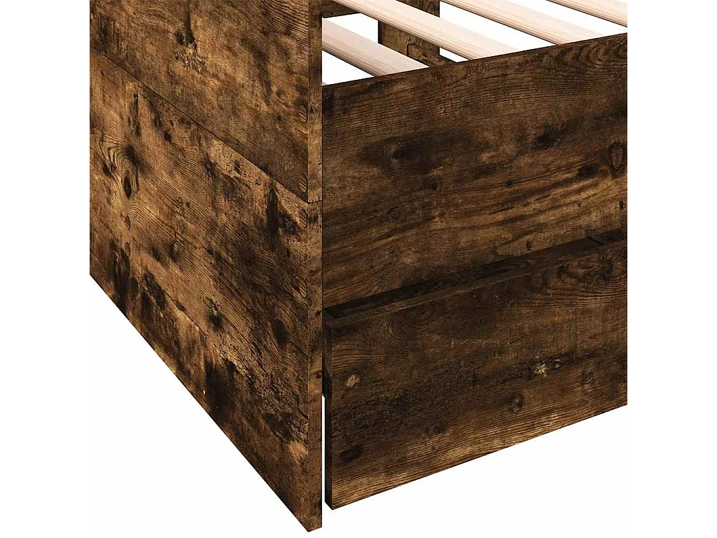 Slaapbank met lades zonder matras 100x200 cm gerookt eikenkleur
