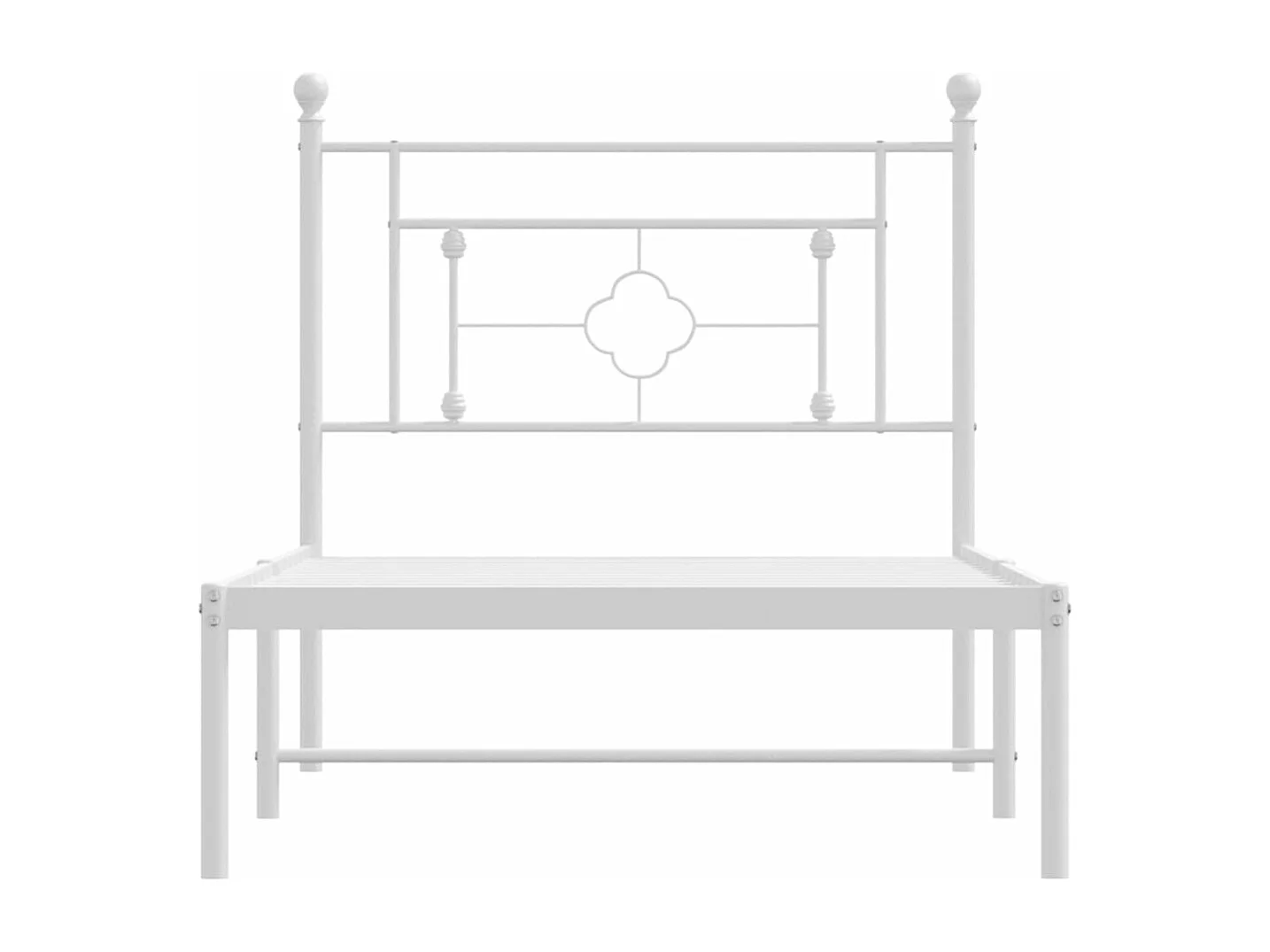 Cadre de lit métal sans matelas avec tête de lit blanc 90x200cm