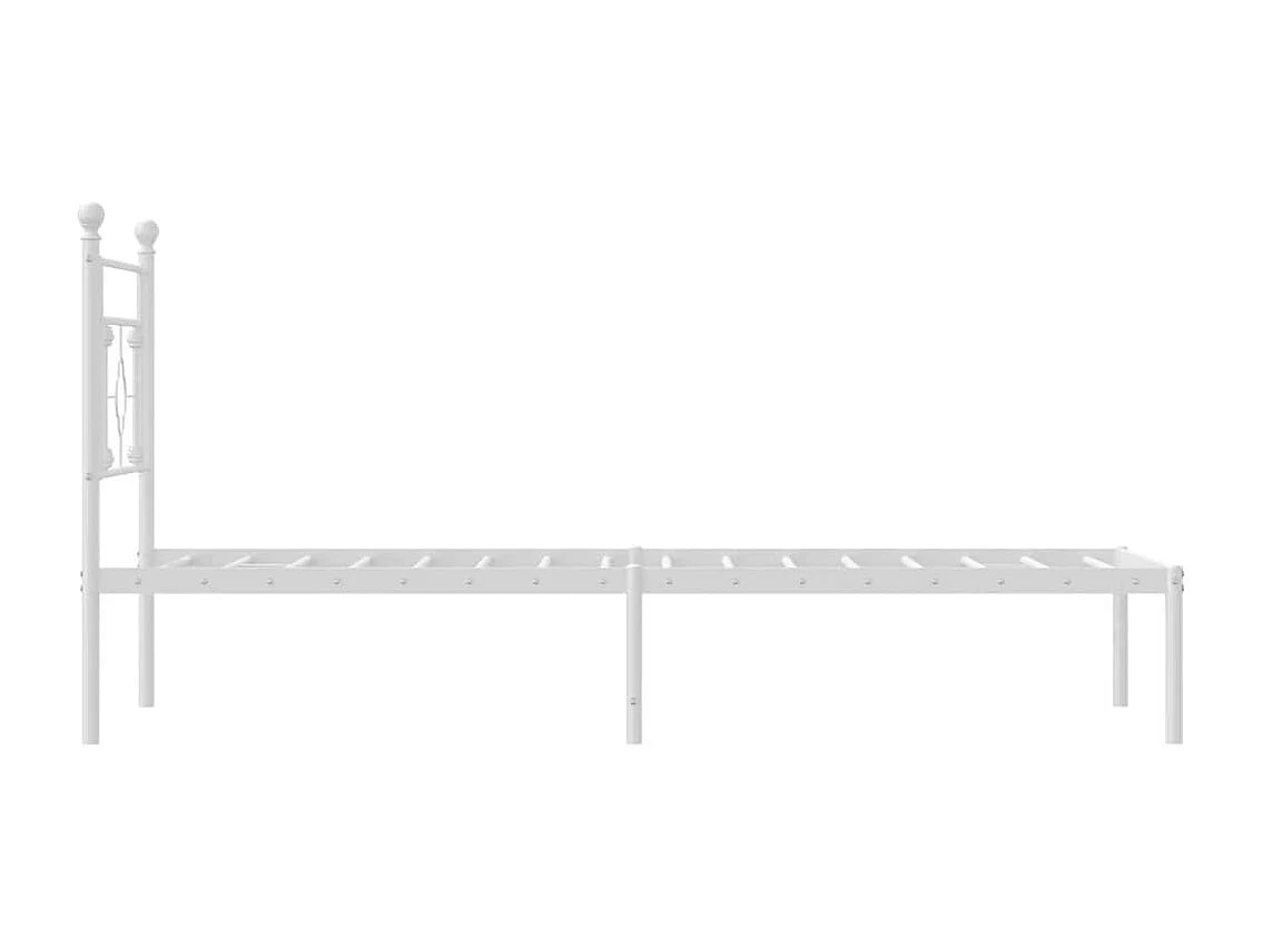 Bedframe met hoofdbord metaal wit 90x200 cm