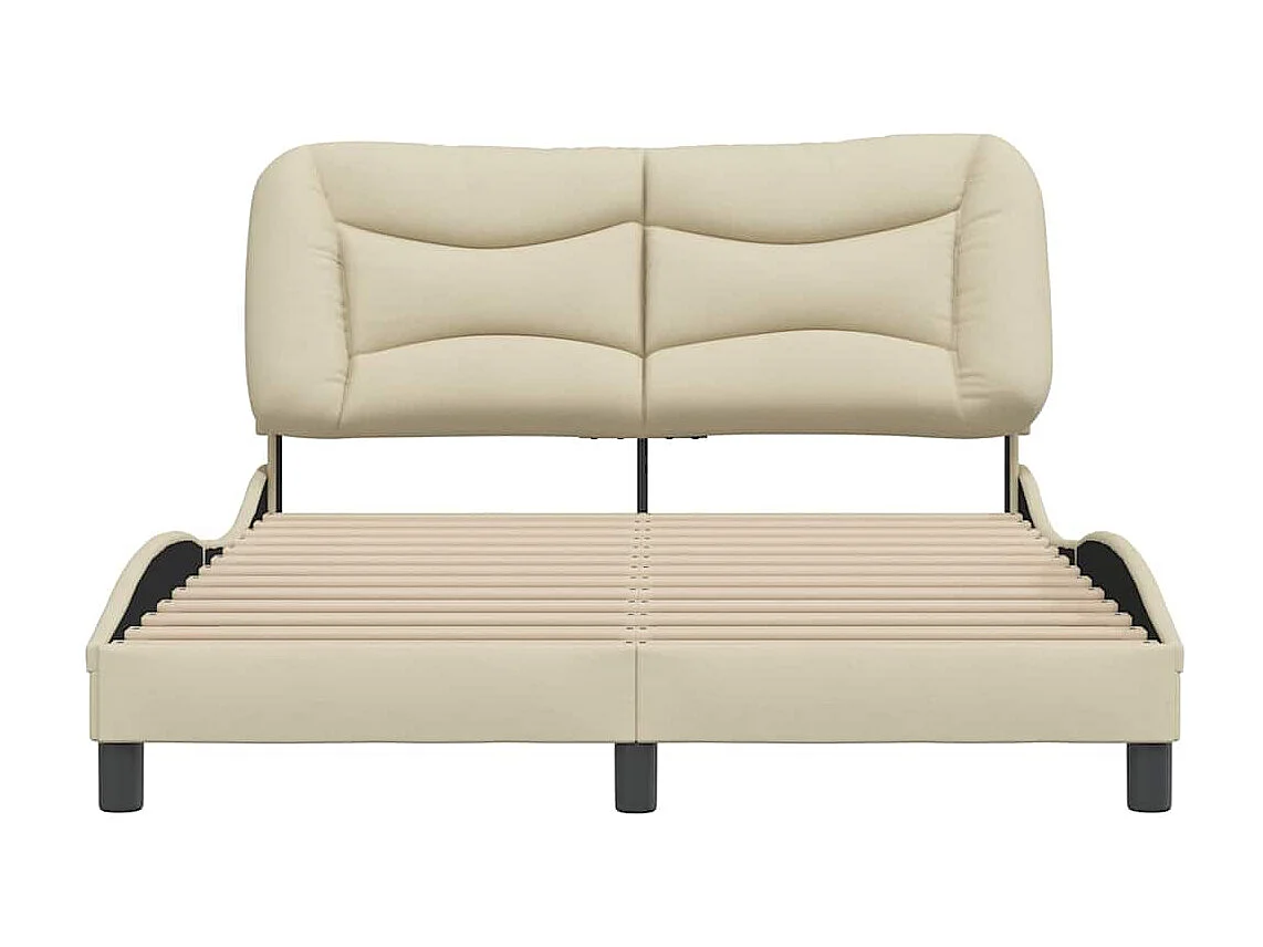 Cadre de lit sans matelas Hvar crème 120x200 cm tissu
