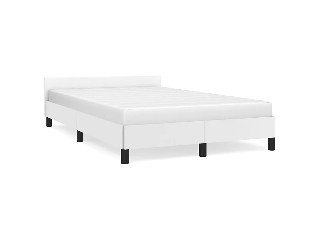 Cadre de lit sans matelas blanc 120x190 cm similicuir