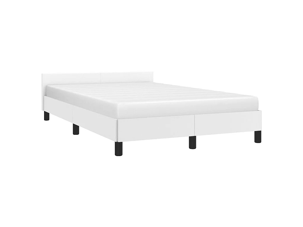 Cadre de lit sans matelas blanc 120x190 cm similicuir