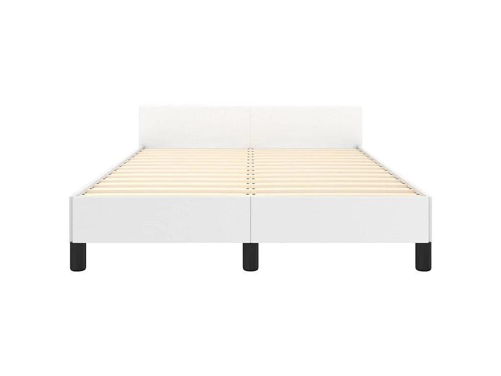 Cadre de lit sans matelas blanc 120x190 cm similicuir