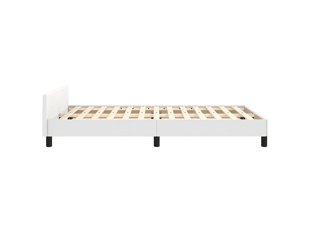 Cadre de lit sans matelas blanc 120x190 cm similicuir
