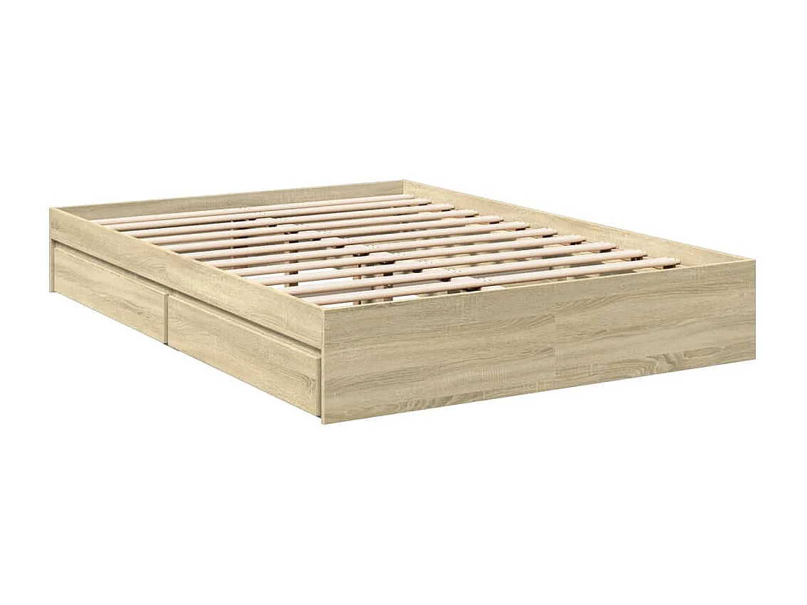 Giroletto Cassetti Rovere Sonoma 140x190 cm Legno Multistrato