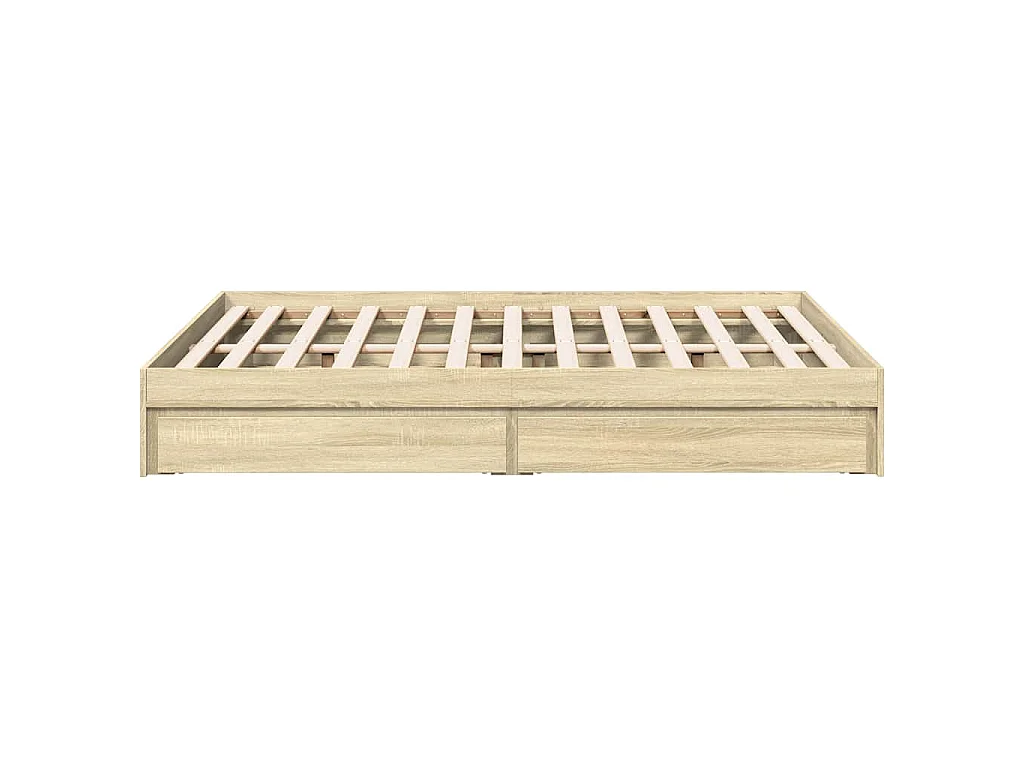 Cadre de lit avec tiroirs sans matelas chêne sonoma 140x190 cm