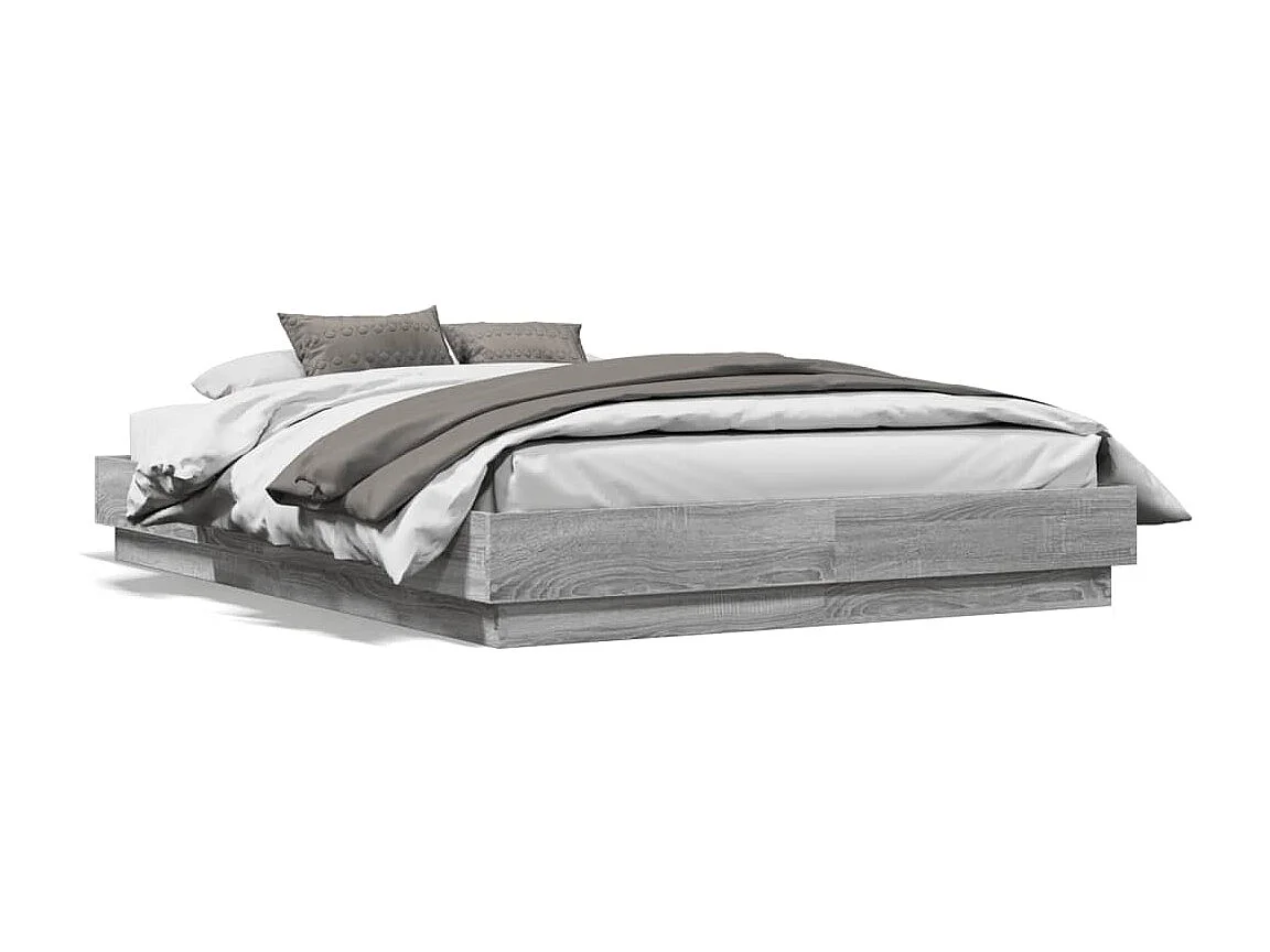 Cadre de lit sans matelas sonoma gris 140x190 cm
