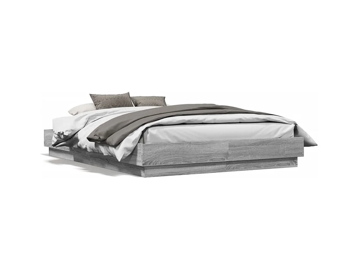 Cadre de lit sans matelas sonoma gris 140x190 cm