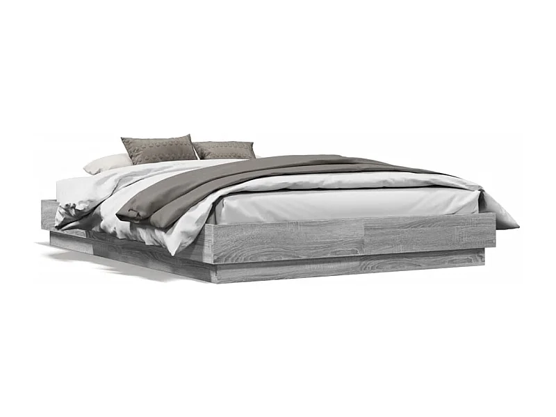 Cadre de lit sans matelas sonoma gris 140x190 cm