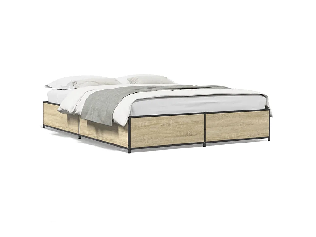 Cadre de lit sans matelas chêne sonoma 120x190 cm