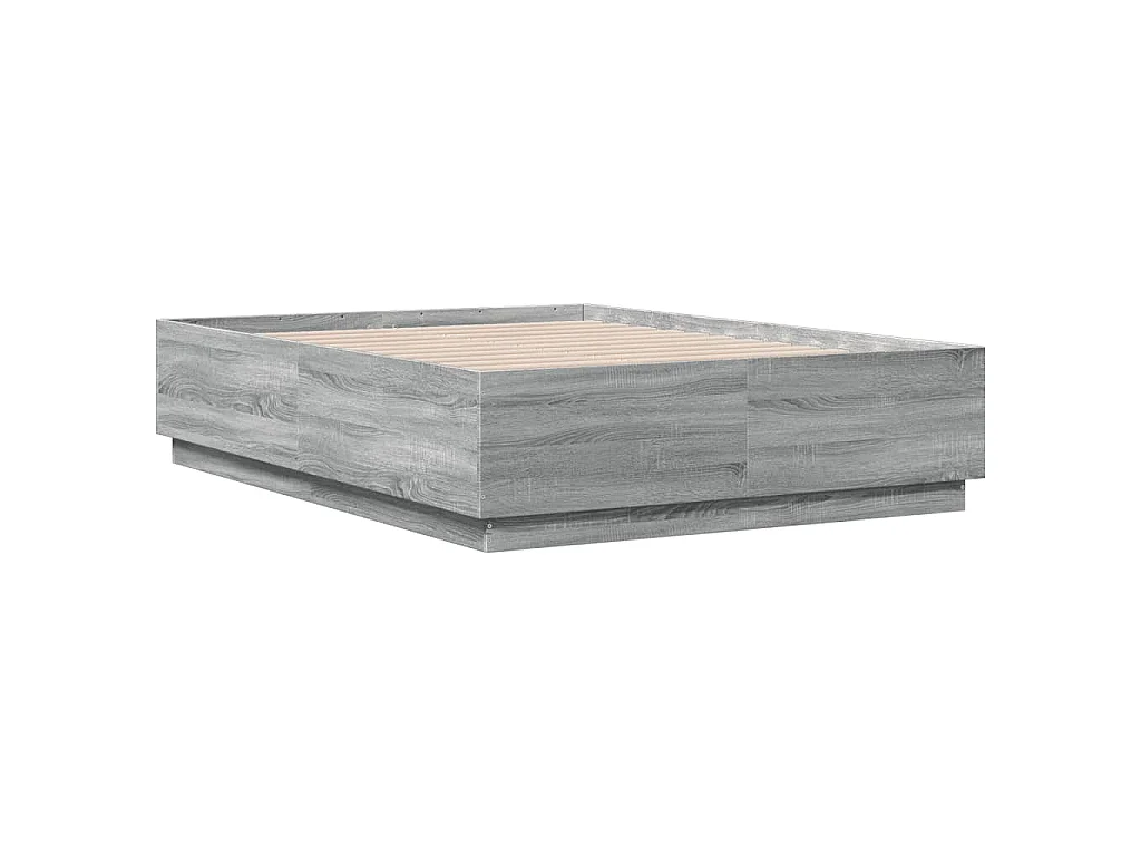 Cadre de lit avec LED sans matelas sonoma gris 120x190 cm