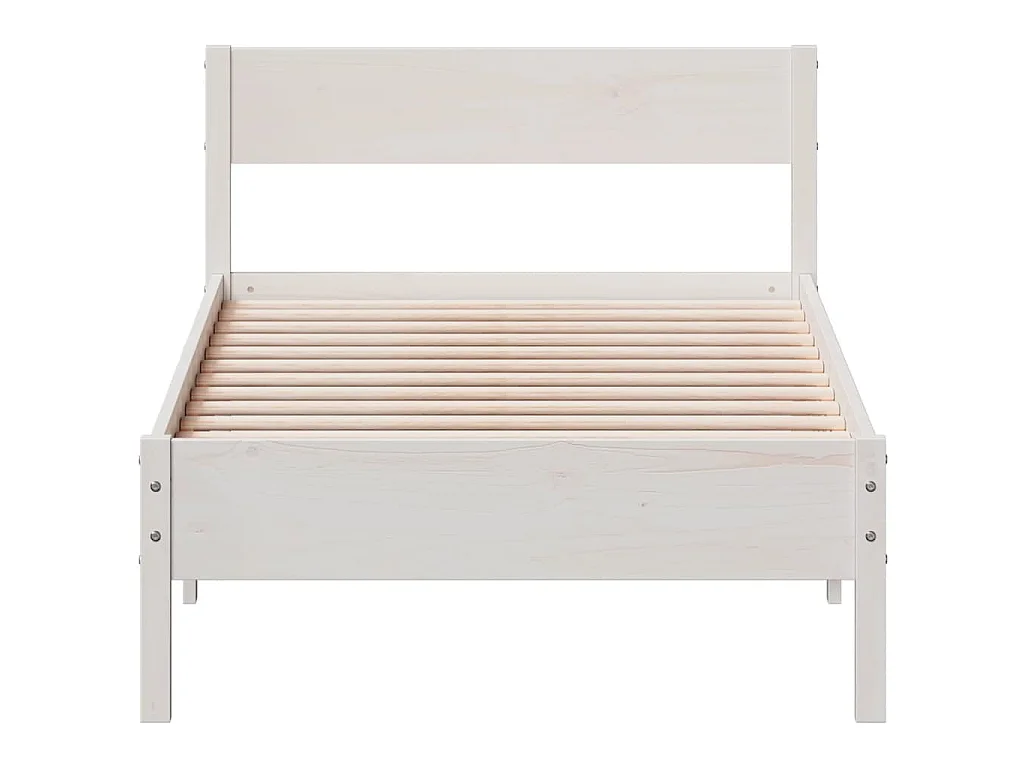 Bedframe zonder matras massief grenenhout wit 75x190 cm