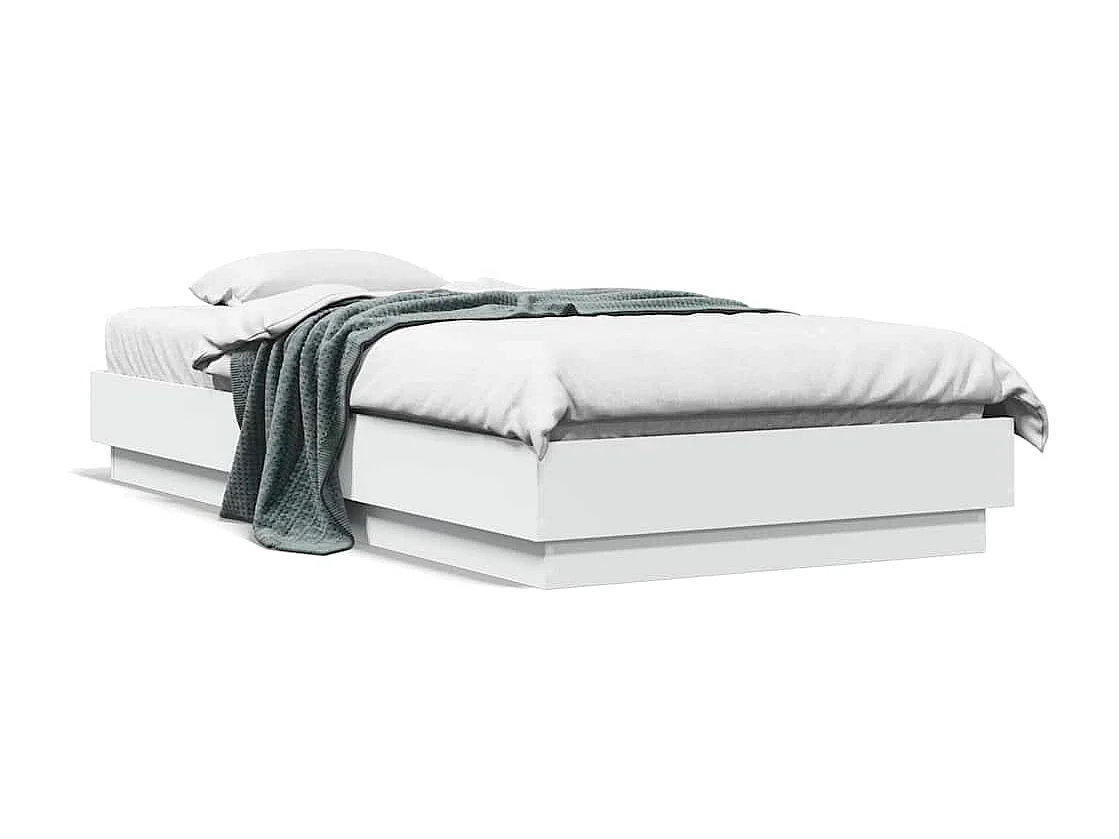 Estrutura de cama 90x190 cm derivados de madeira branco