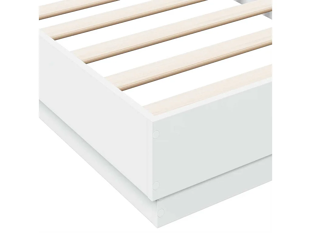 Bedframe bewerkt hout wit 90x190 cm