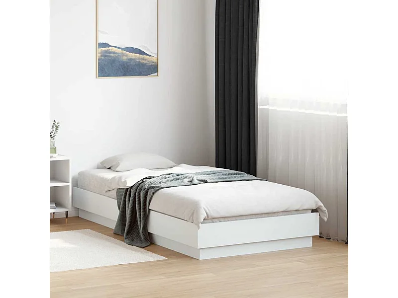 Estrutura de cama 90x190 cm derivados de madeira branco