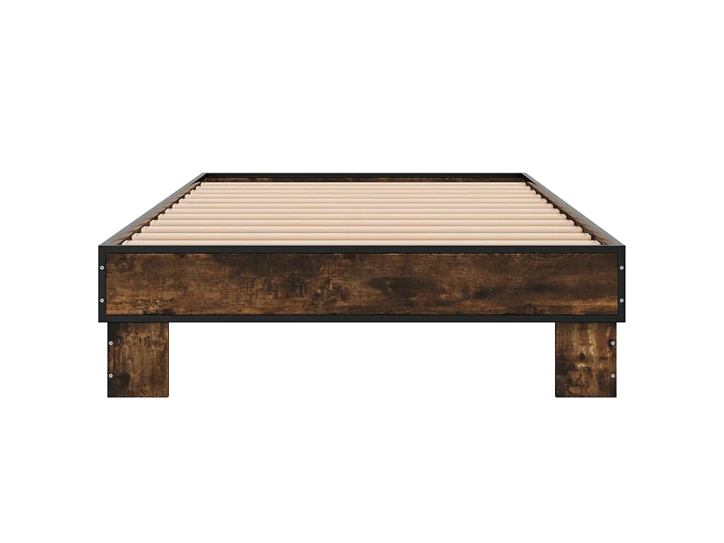 Bettgestell Räuchereiche 100x200 cm Holzwerkstoff und Metall