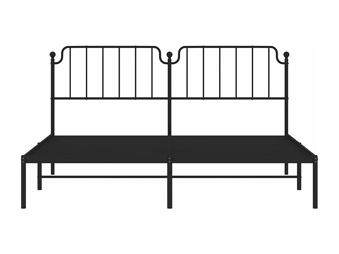 Bettgestell mit Kopfteil Metall Schwarz 160x200 cm