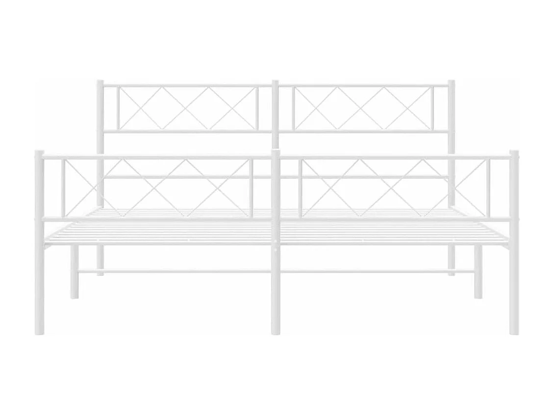Bedframe met hoofd- en voeteneinde metaal wit 120x200 cm