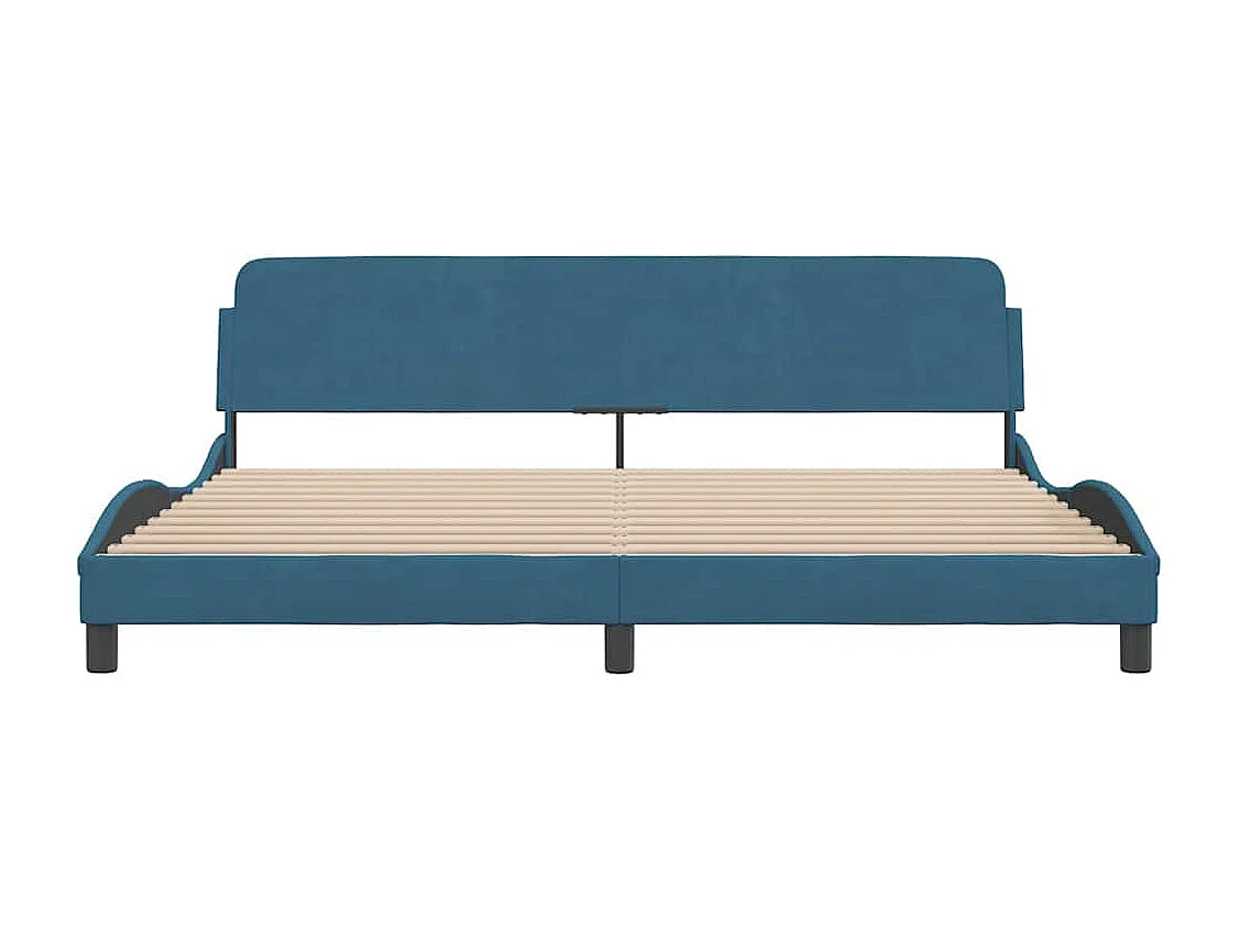 Cadre de lit Dover bleu 200x200 cm velours