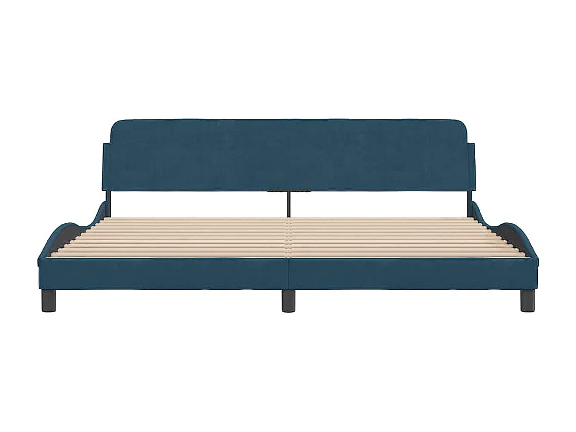 Cadre de lit Dover bleu 200x200 cm velours