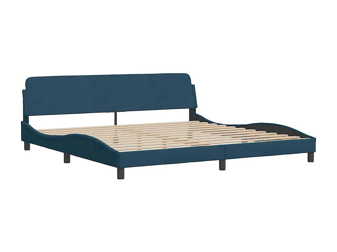 Cadre de lit Dover bleu 200x200 cm velours