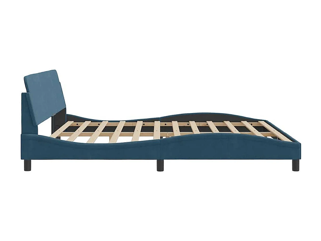 Cadre de lit Dover bleu 200x200 cm velours