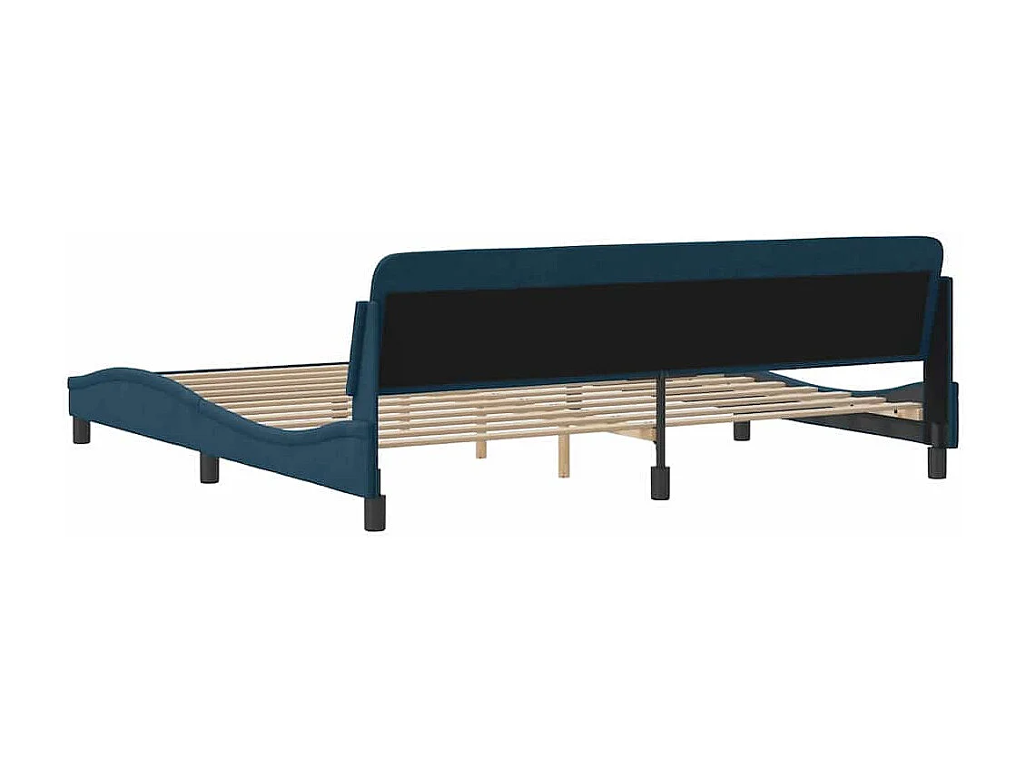 Cadre de lit Dover bleu 200x200 cm velours
