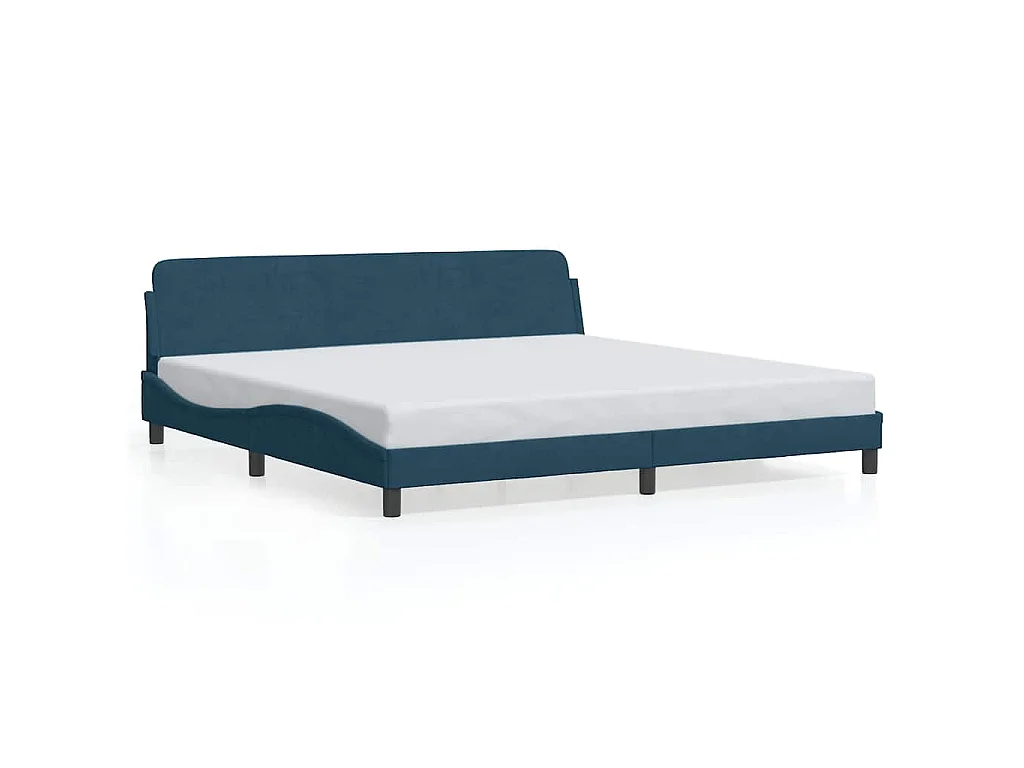 Cadre de lit Dover bleu 200x200 cm velours