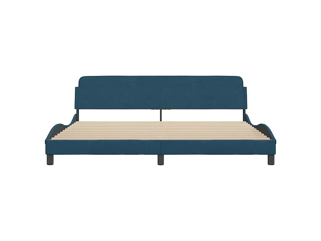 Cadre de lit Dover bleu 200x200 cm velours