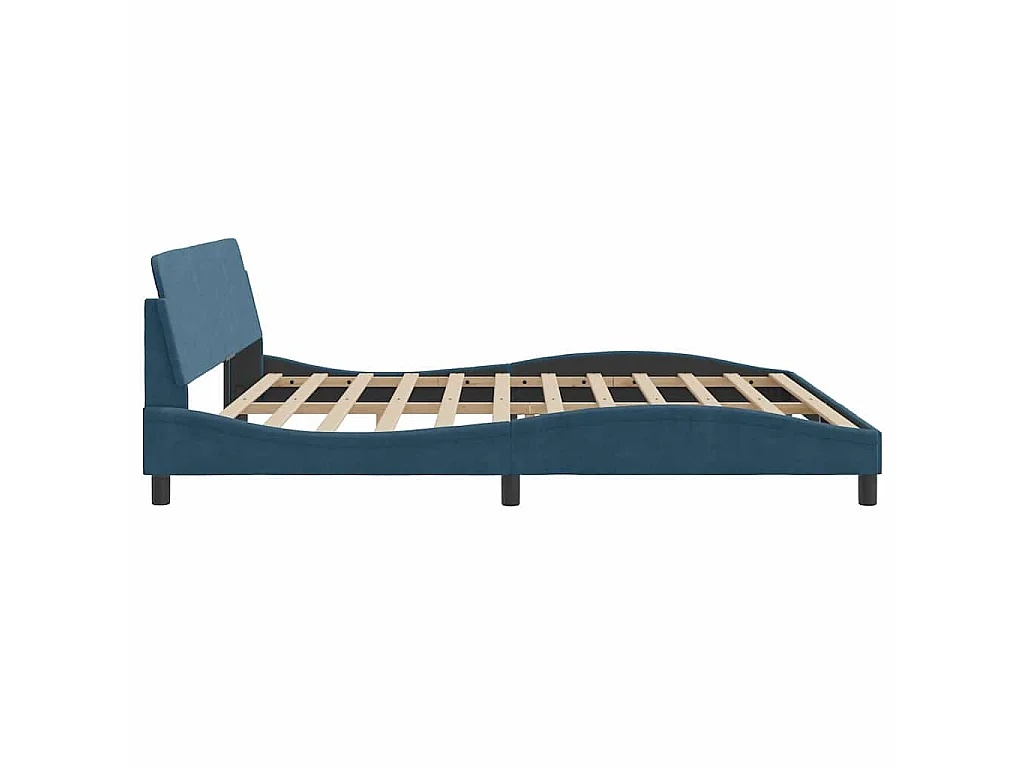 Cadre de lit Dover bleu 200x200 cm velours