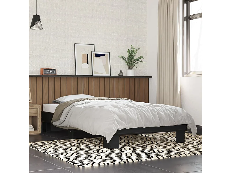 Cadre de lit sans matelas noir 100x200 cm