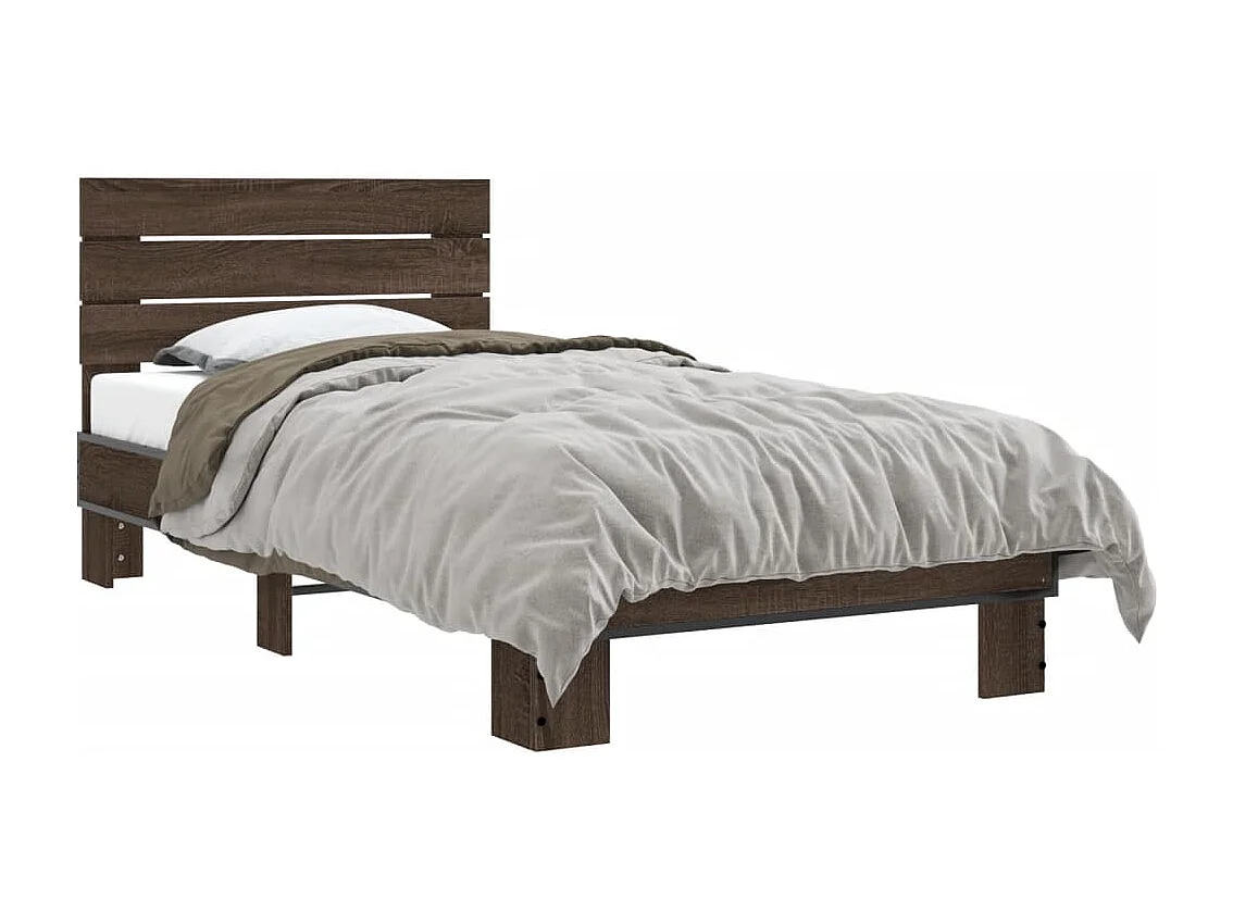 Cadre de lit sans matelas chêne marron 75x190 cm