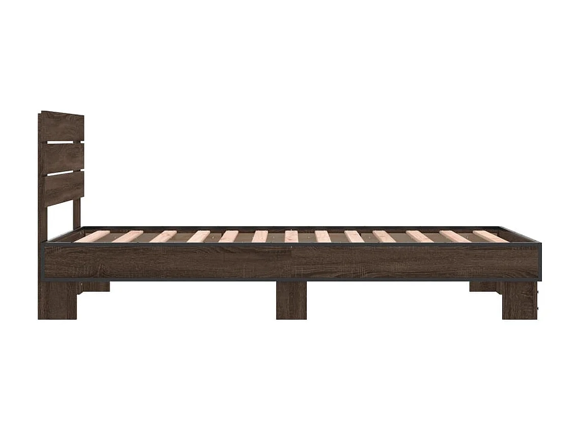 Cadre de lit sans matelas chêne marron 75x190 cm