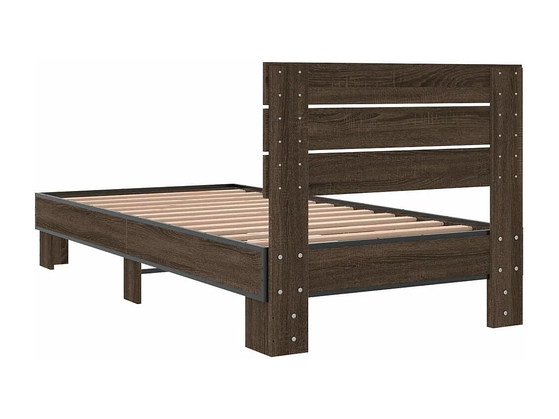Cadre de lit sans matelas chêne marron 75x190 cm