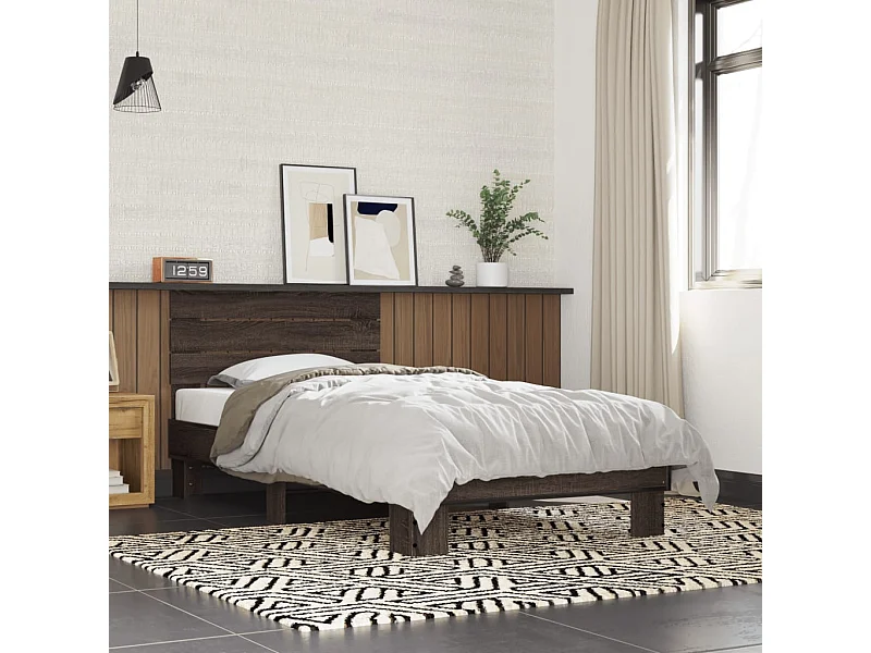 Cadre de lit sans matelas chêne marron 75x190 cm