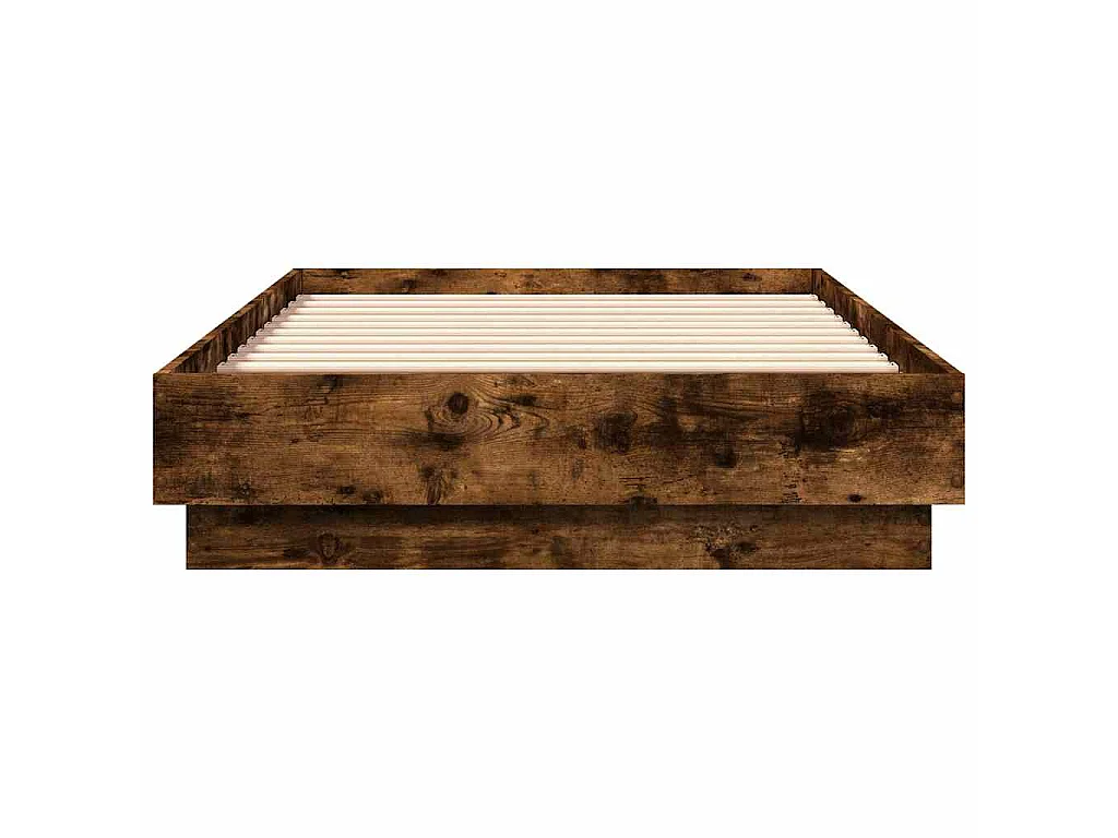 Bedframe met LED-verlichting gerookt eikenkleurig 75x190 cm