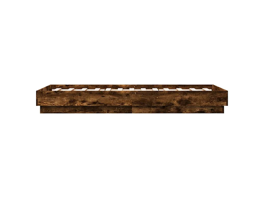 Bedframe met LED-verlichting gerookt eikenkleurig 75x190 cm