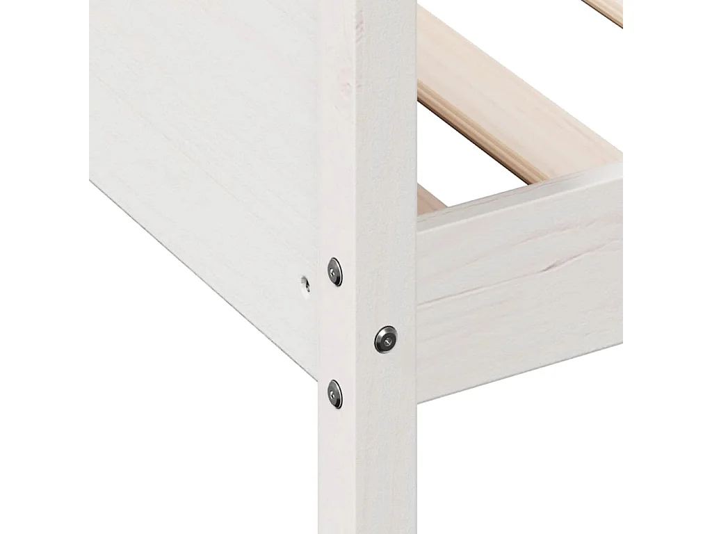 Dormeuse senza Materasso Bianca 90x190 cm Legno Massello Pino