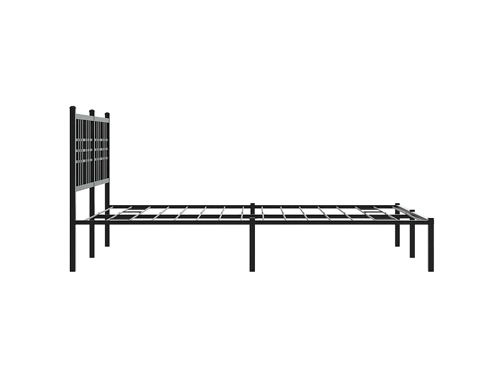 Bedframe met hoofdbord metaal zwart 120x200 cm