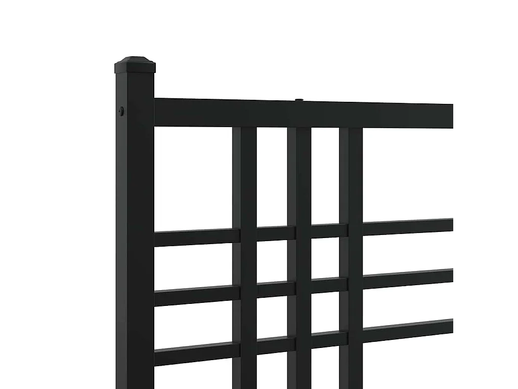 Bedframe met hoofdbord metaal zwart 120x200 cm