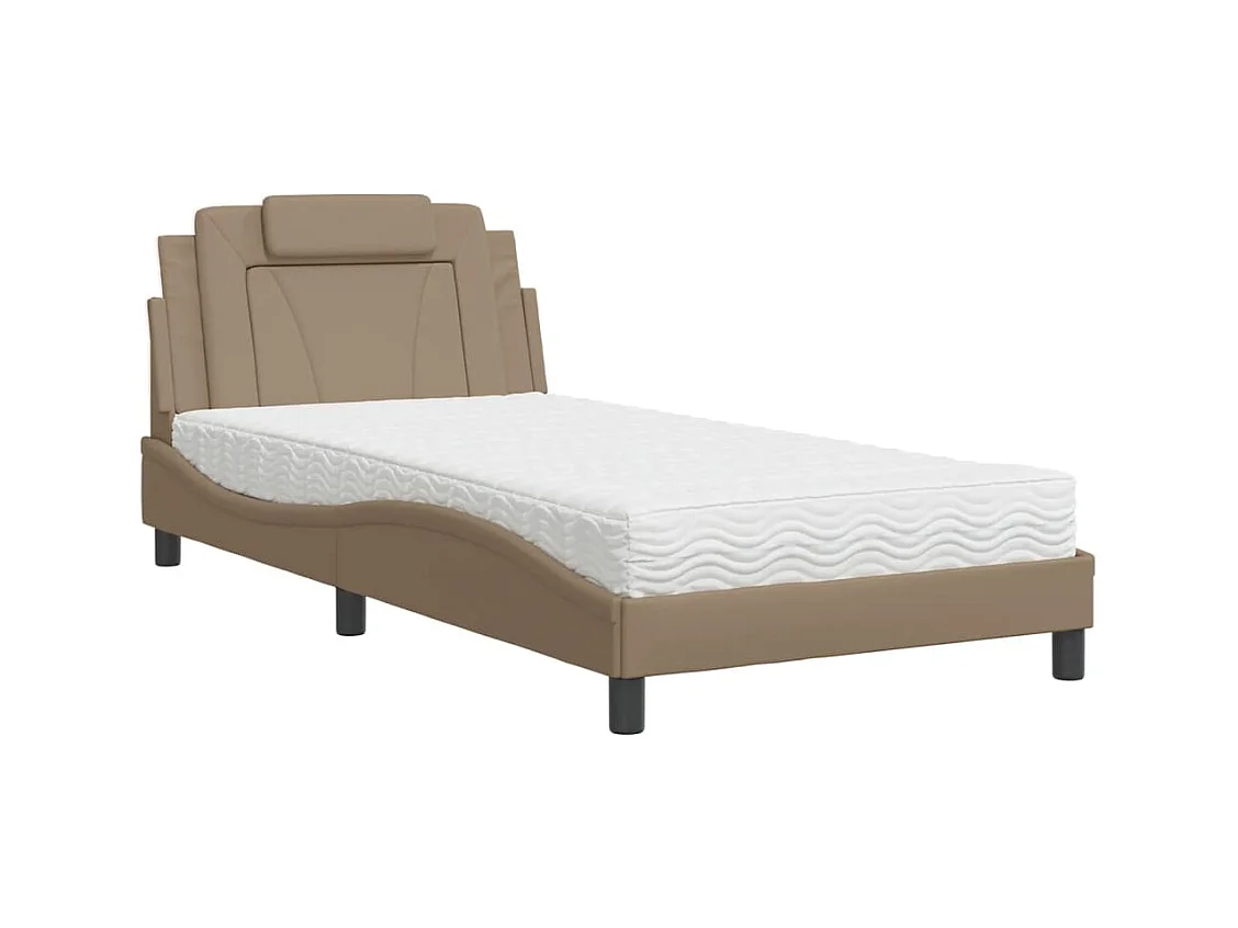 Lit avec matelas cappuccino 100x200 cm similicuir
