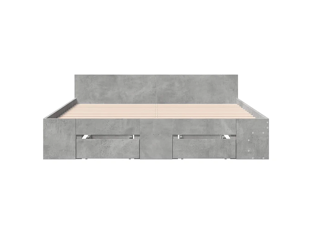 Giroletto Cassetti Grigio Cemento 140x190 cm Legno Multistrato
