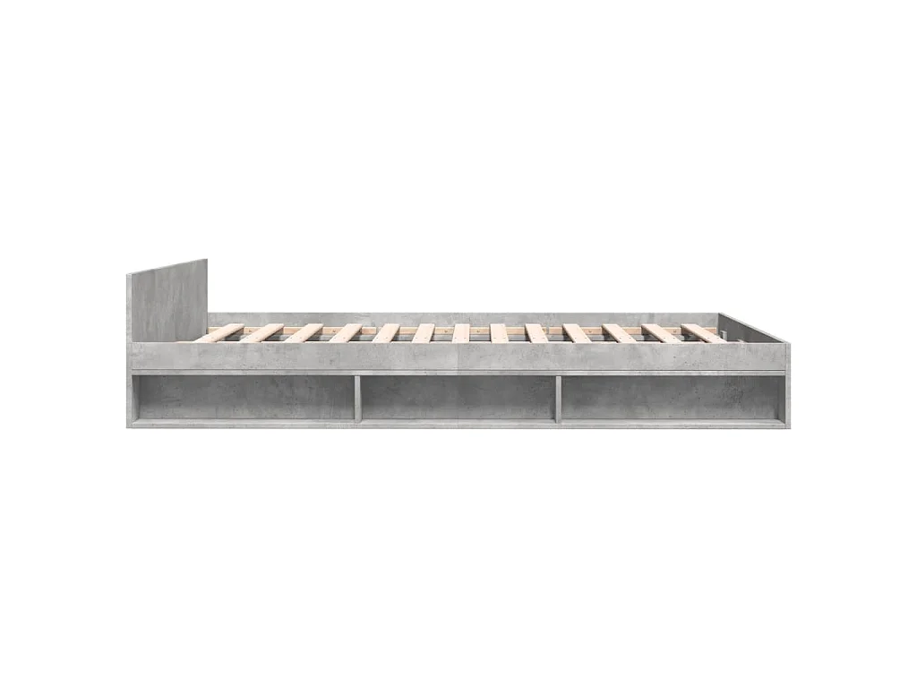 Bedframe met lades bewerkt hout betongrijs 140x190 cm