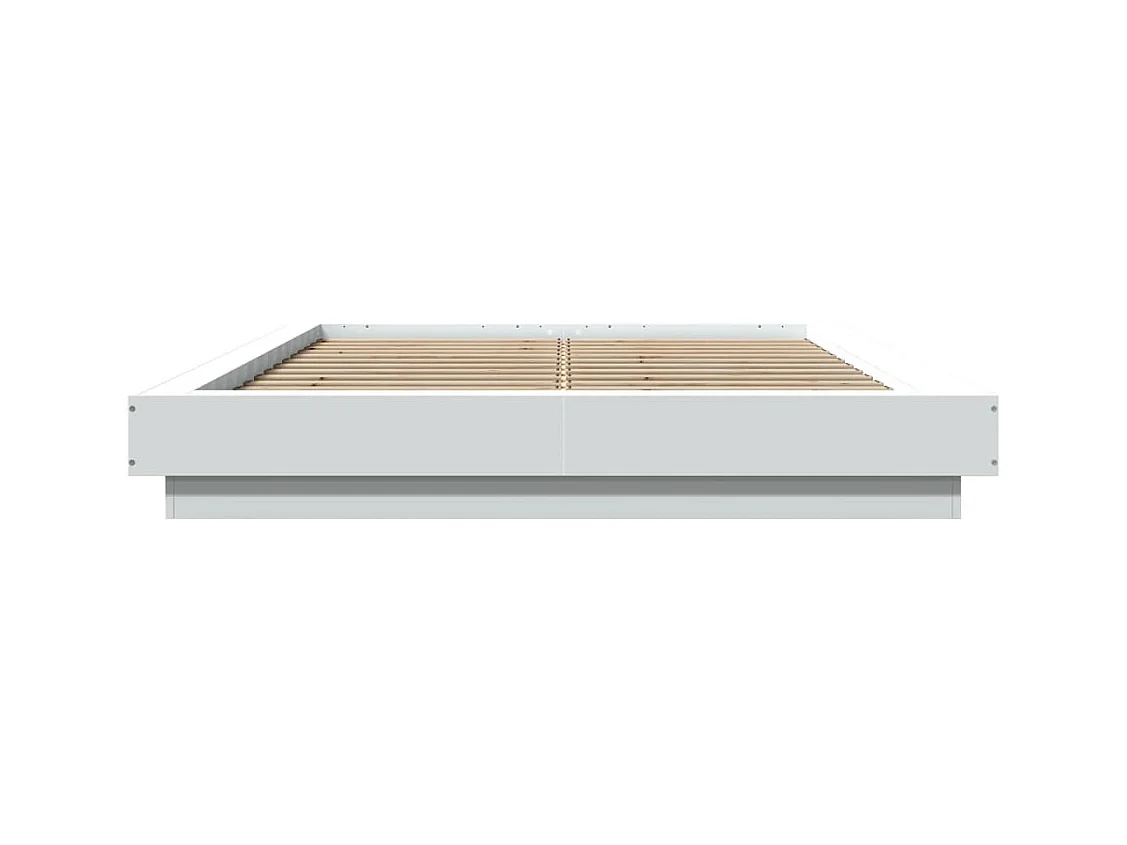 Giroletto con Luci LED Bianco 140x190 cm in Legno Multistrato
