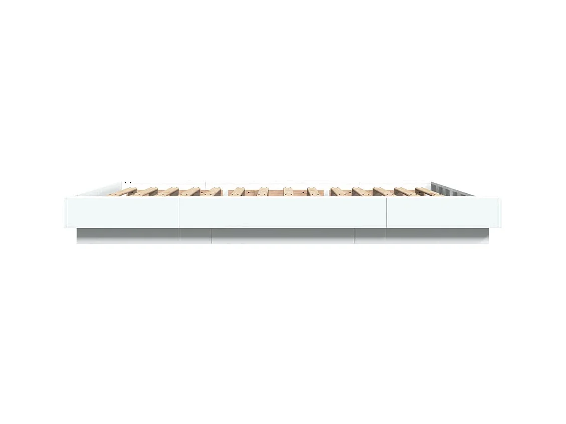 Giroletto con Luci LED Bianco 140x190 cm in Legno Multistrato